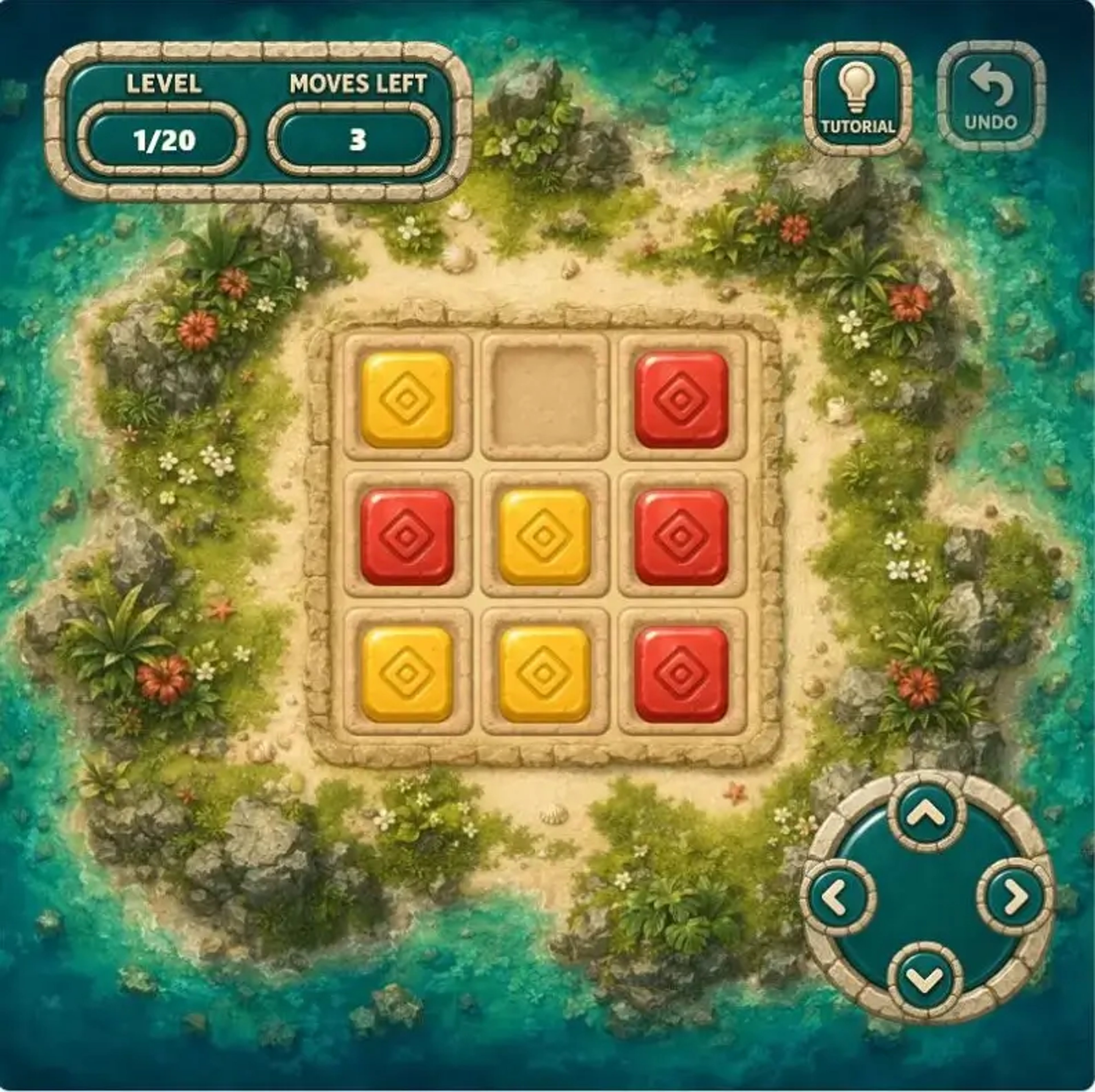 Color Tiles Level 1 starting board