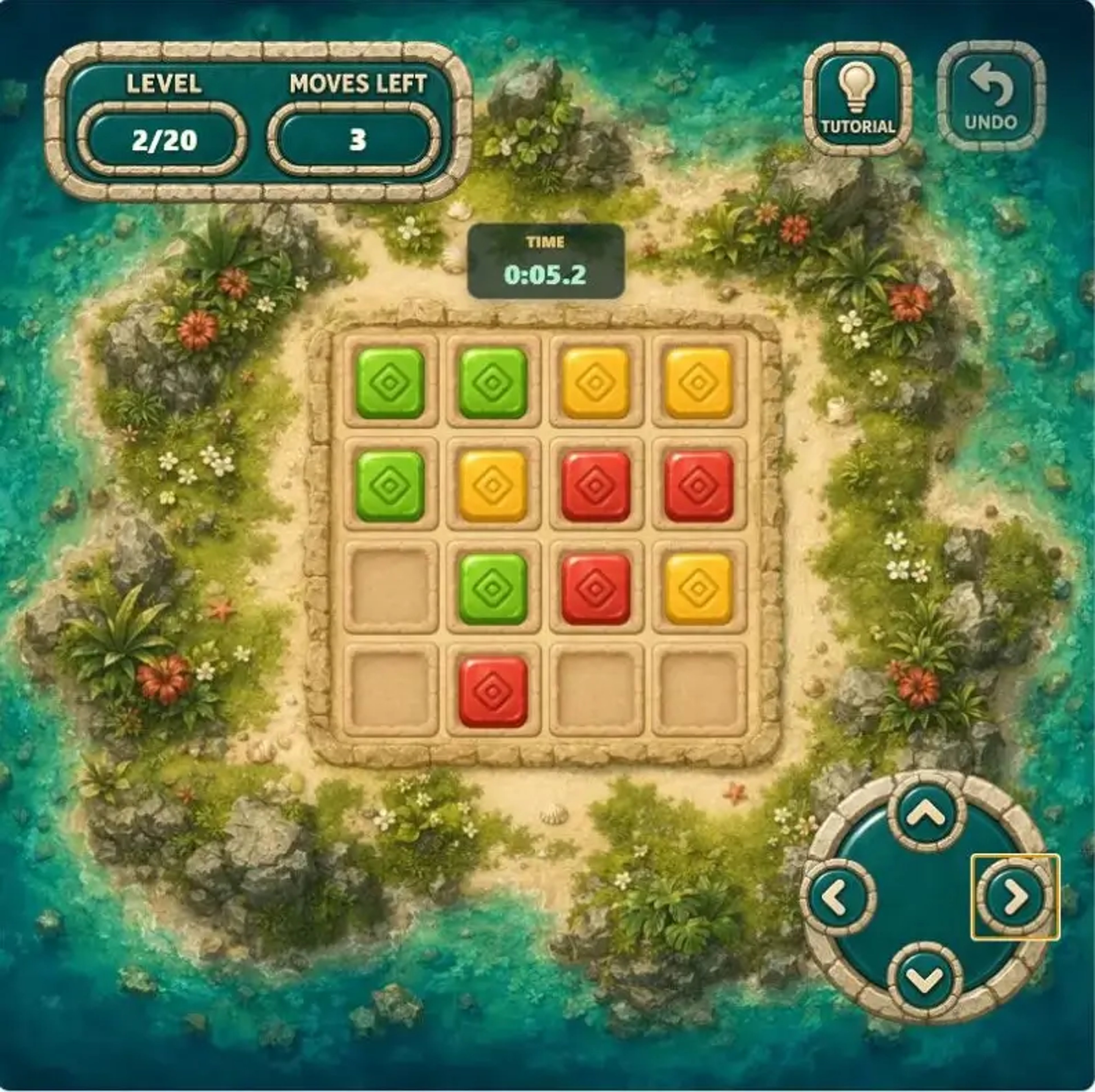 Color Tiles Level 2 starting board