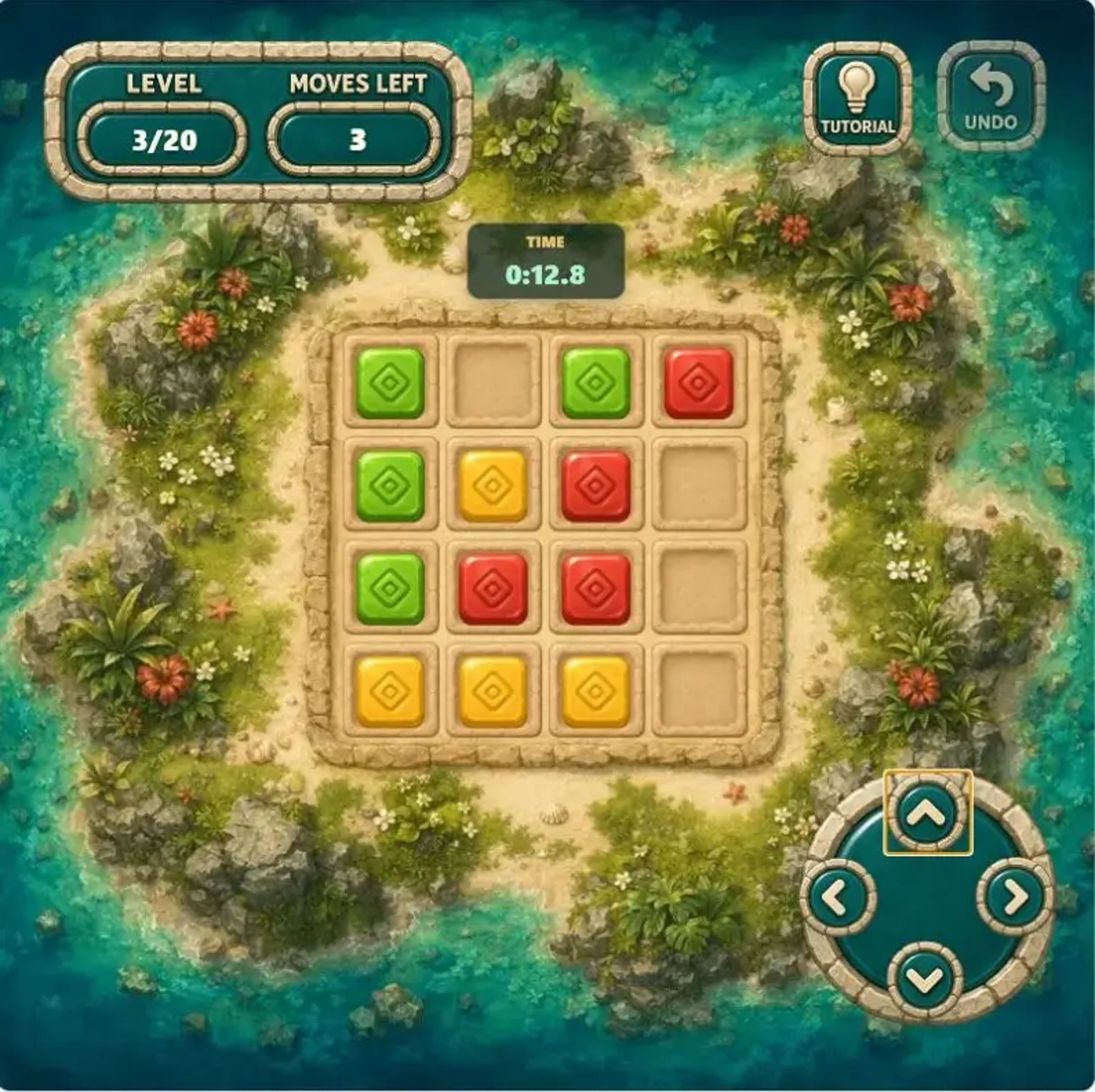 Color Tiles Level 3 starting board