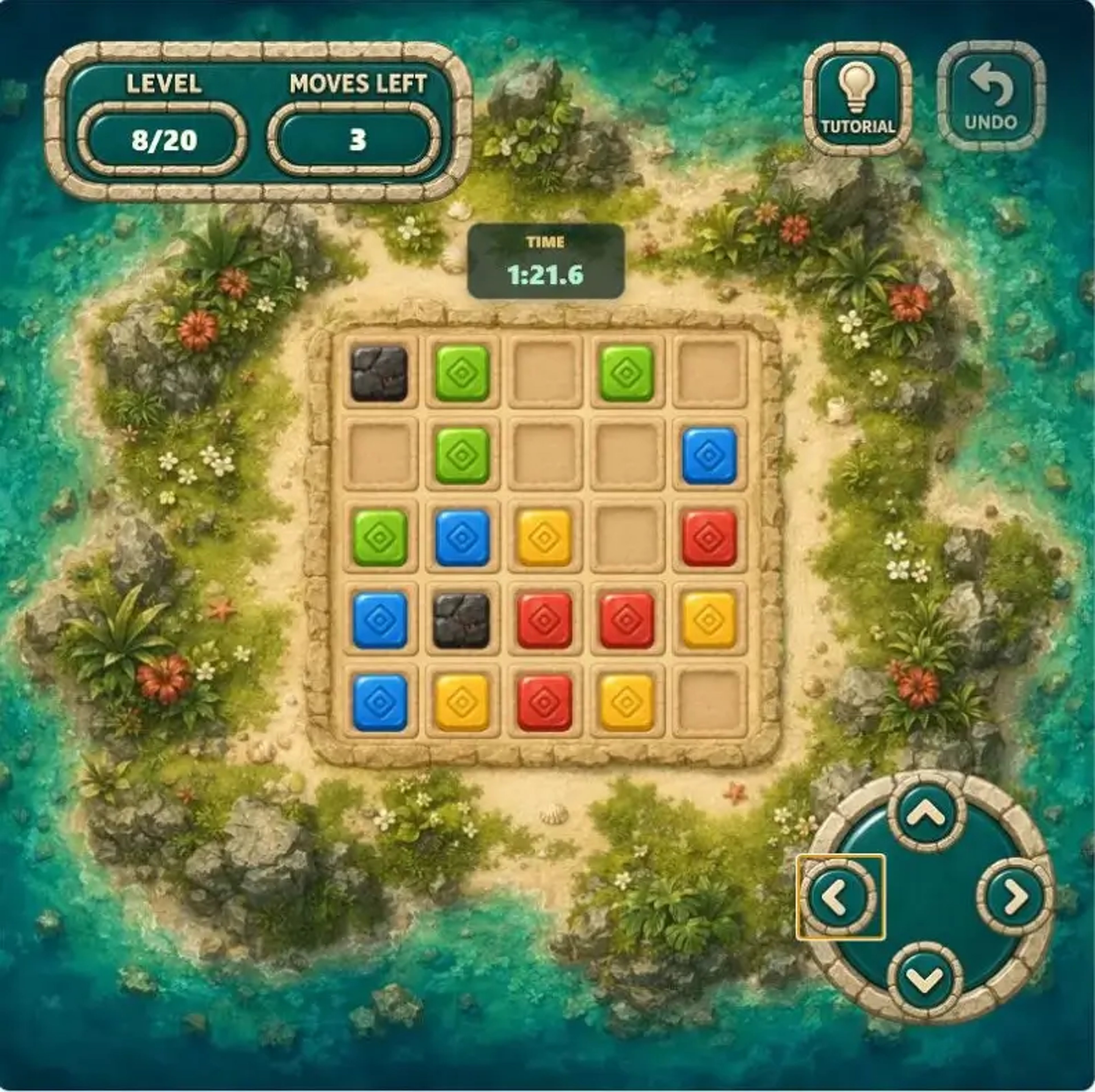 Color Tiles Level 8 starting board
