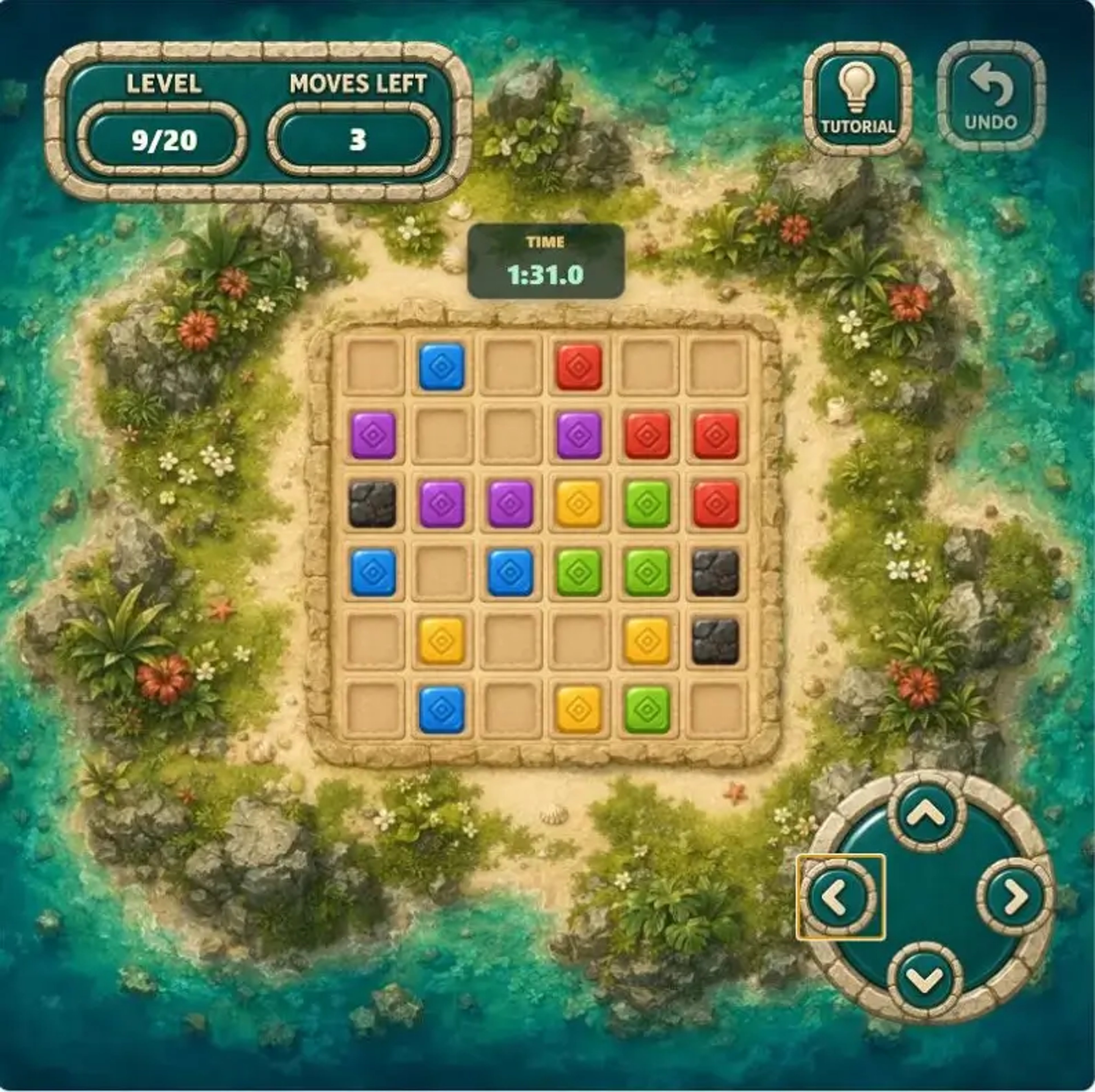 Color Tiles Level 9 starting board