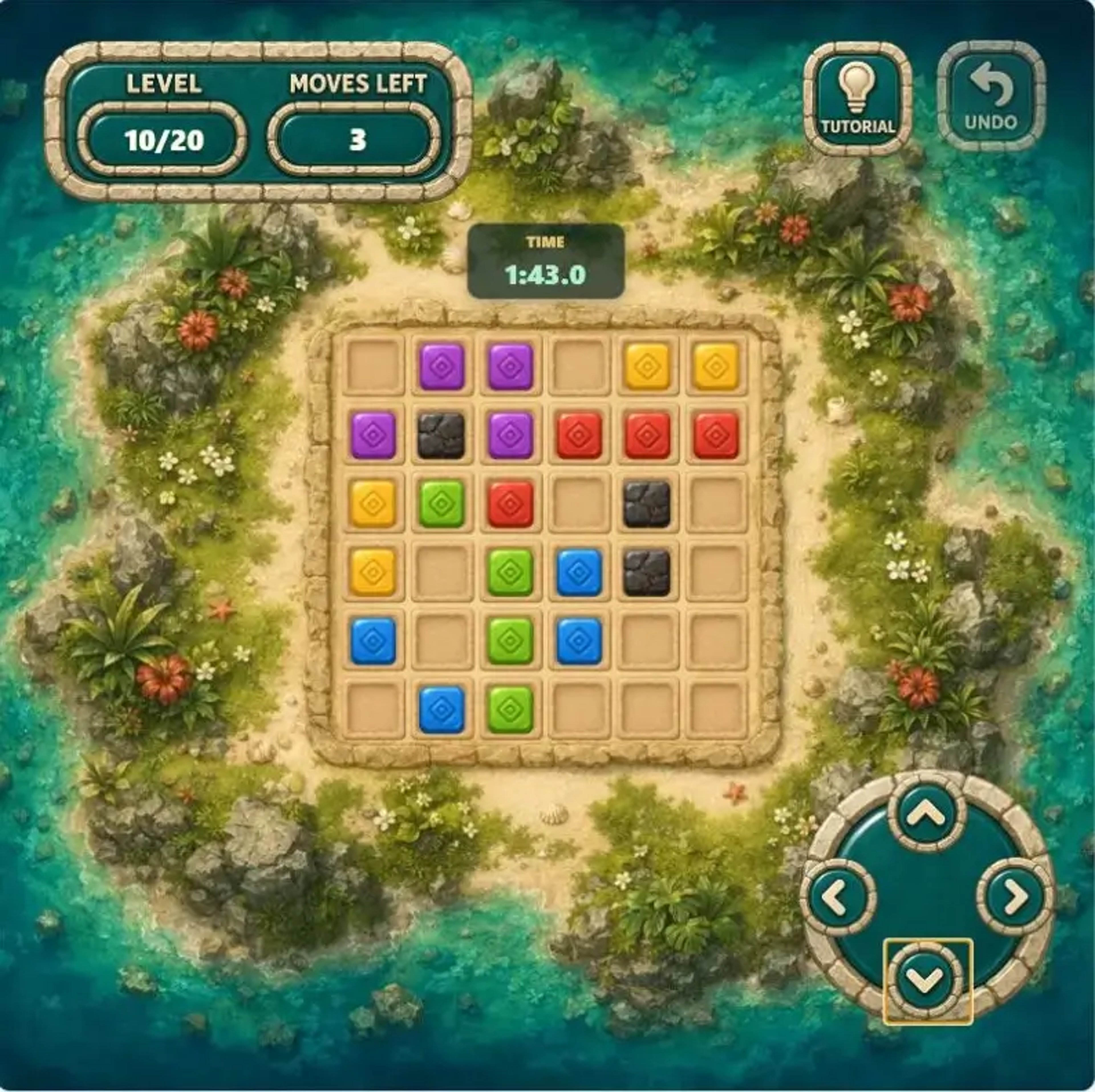 Color Tiles Level 10 starting board