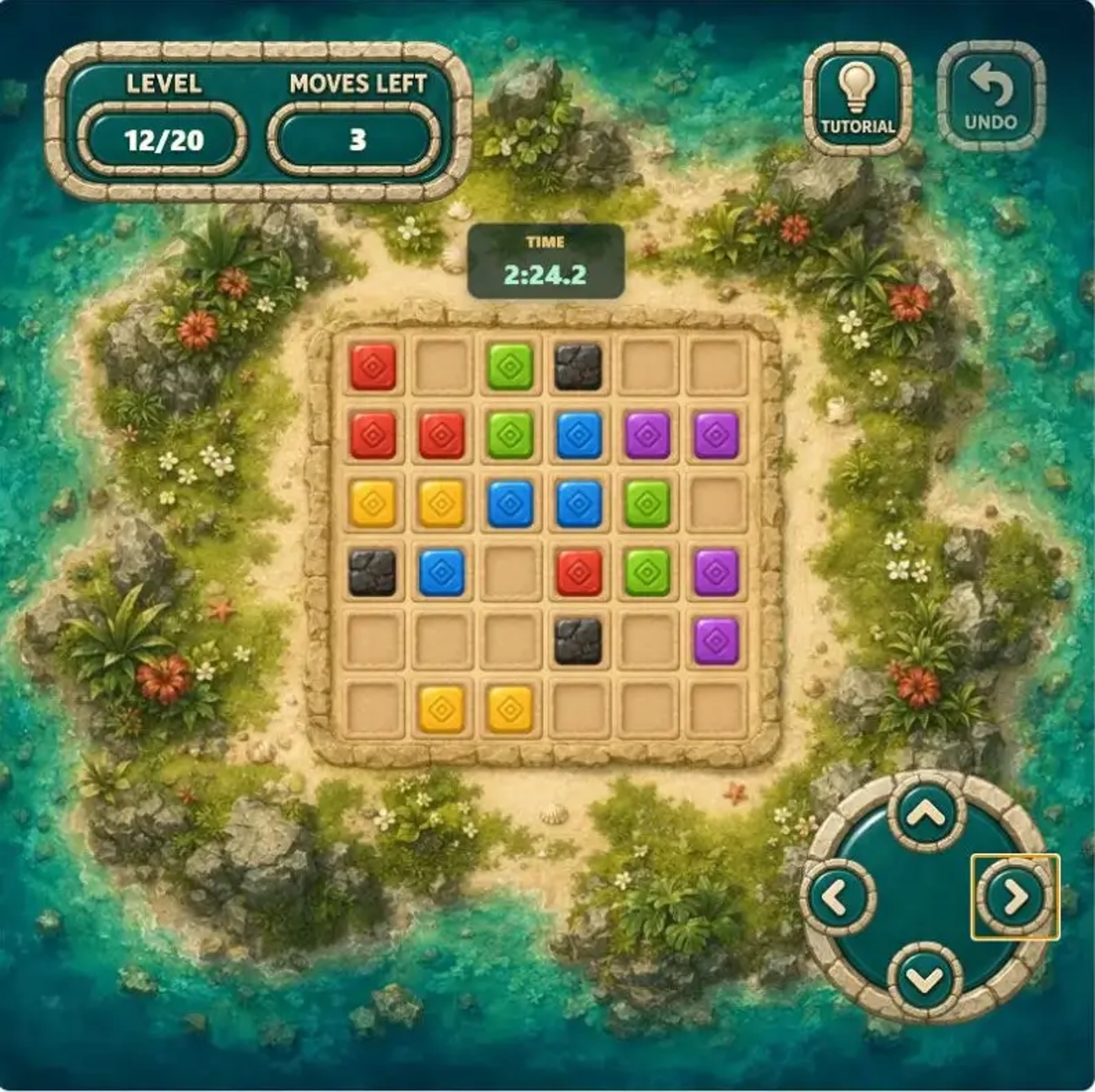 Color Tiles Level 12 starting board