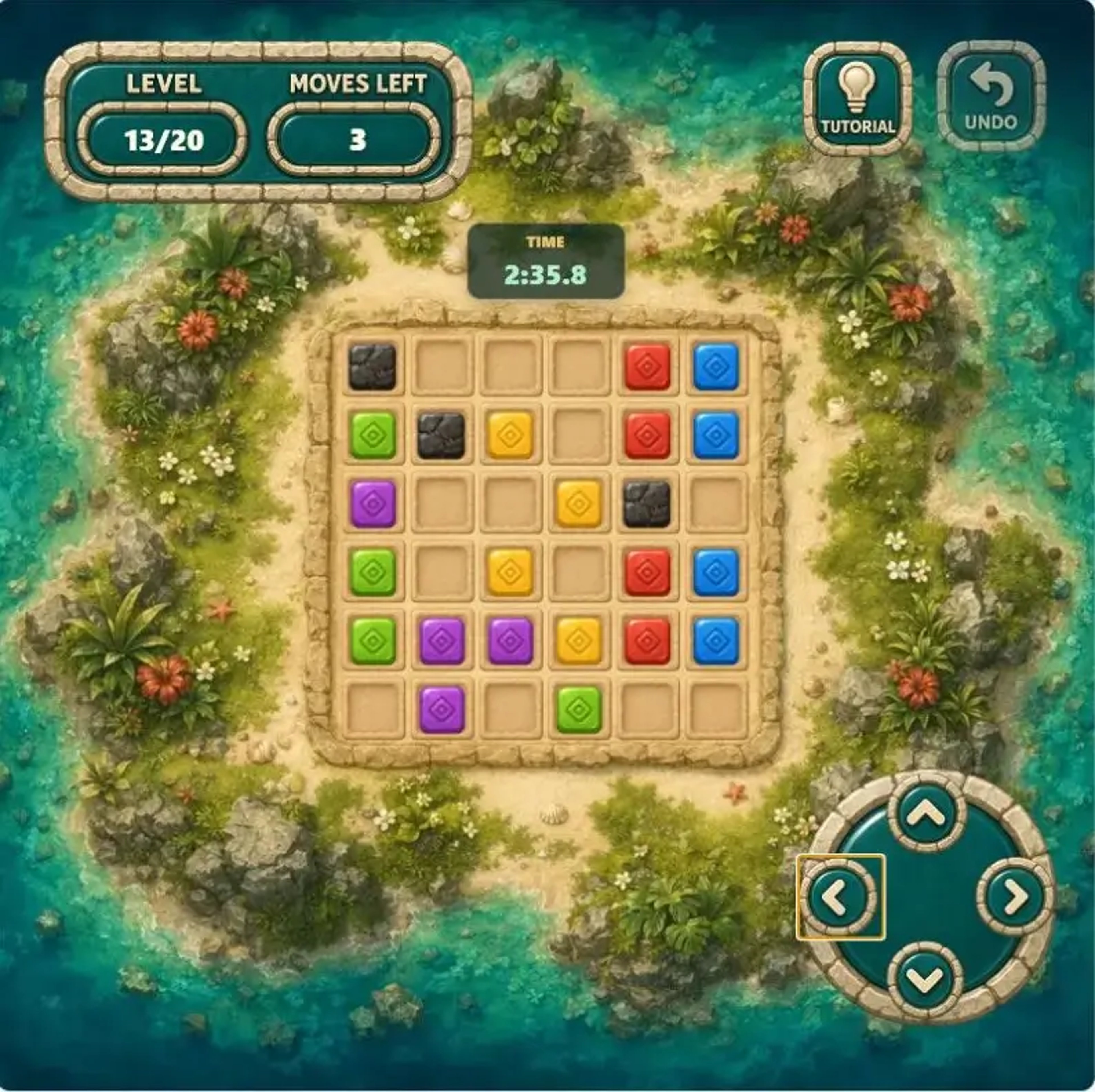Color Tiles Level 13 starting board