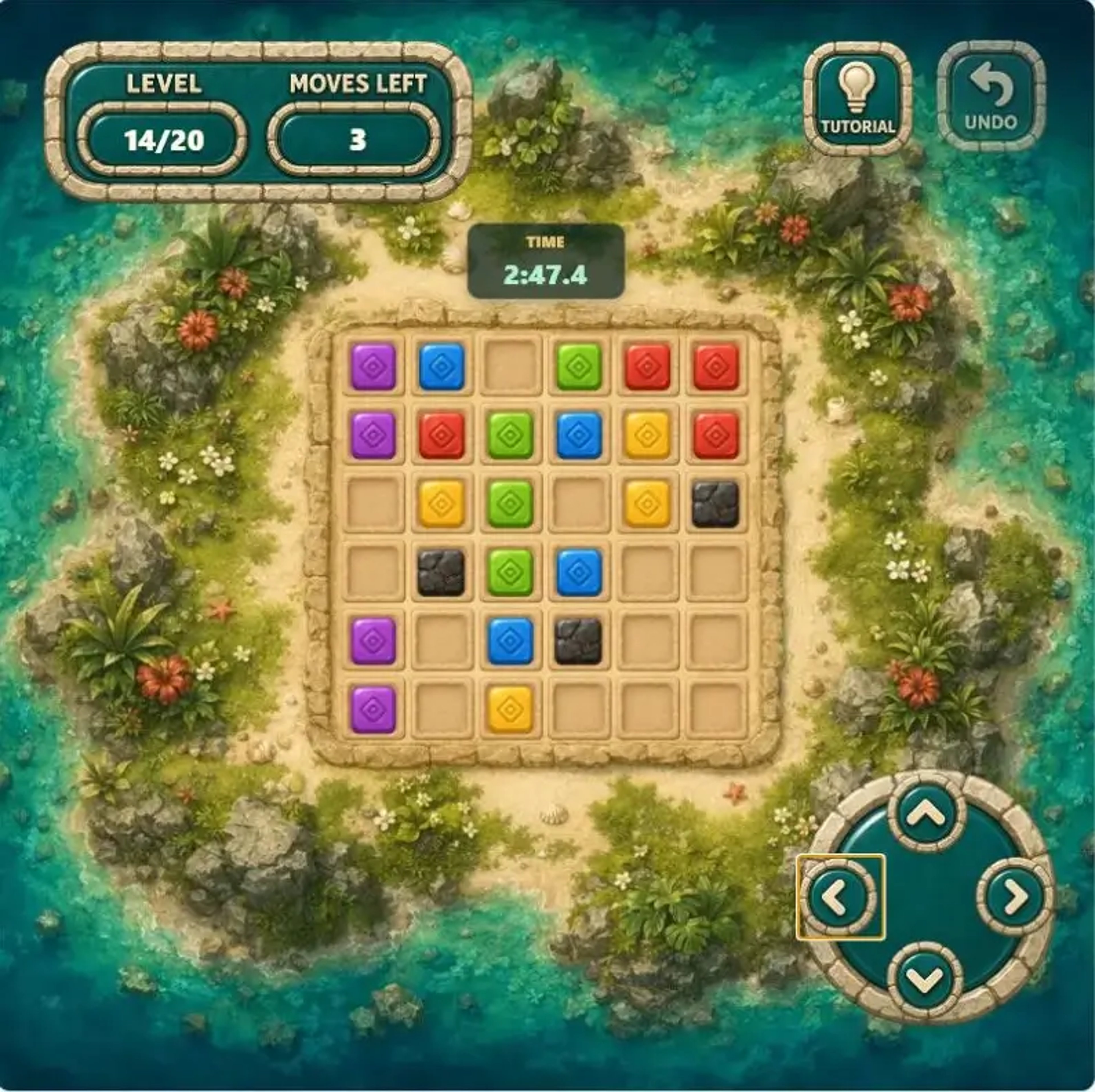 Color Tiles Level 14 starting board