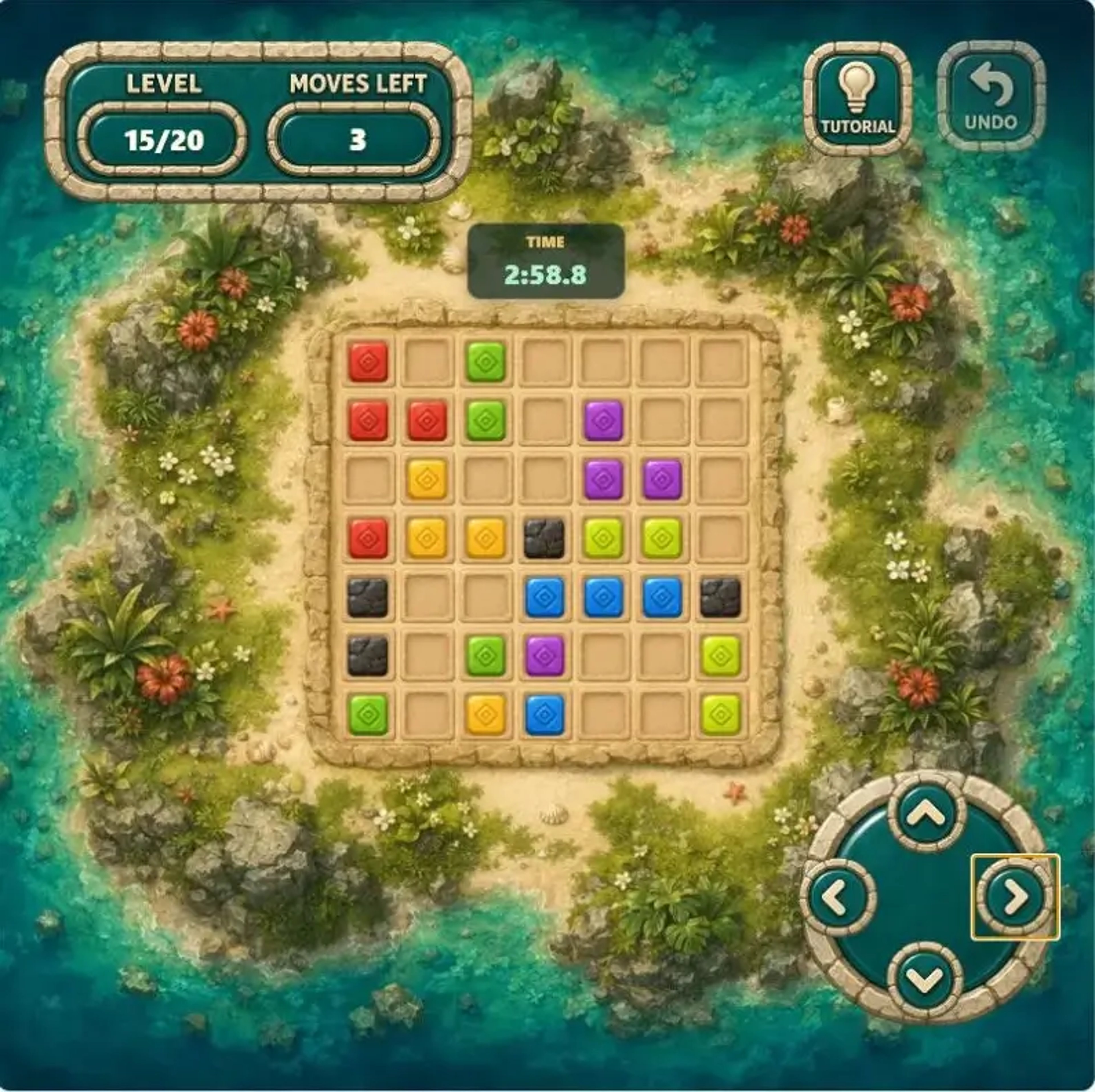 Color Tiles Level 15 starting board