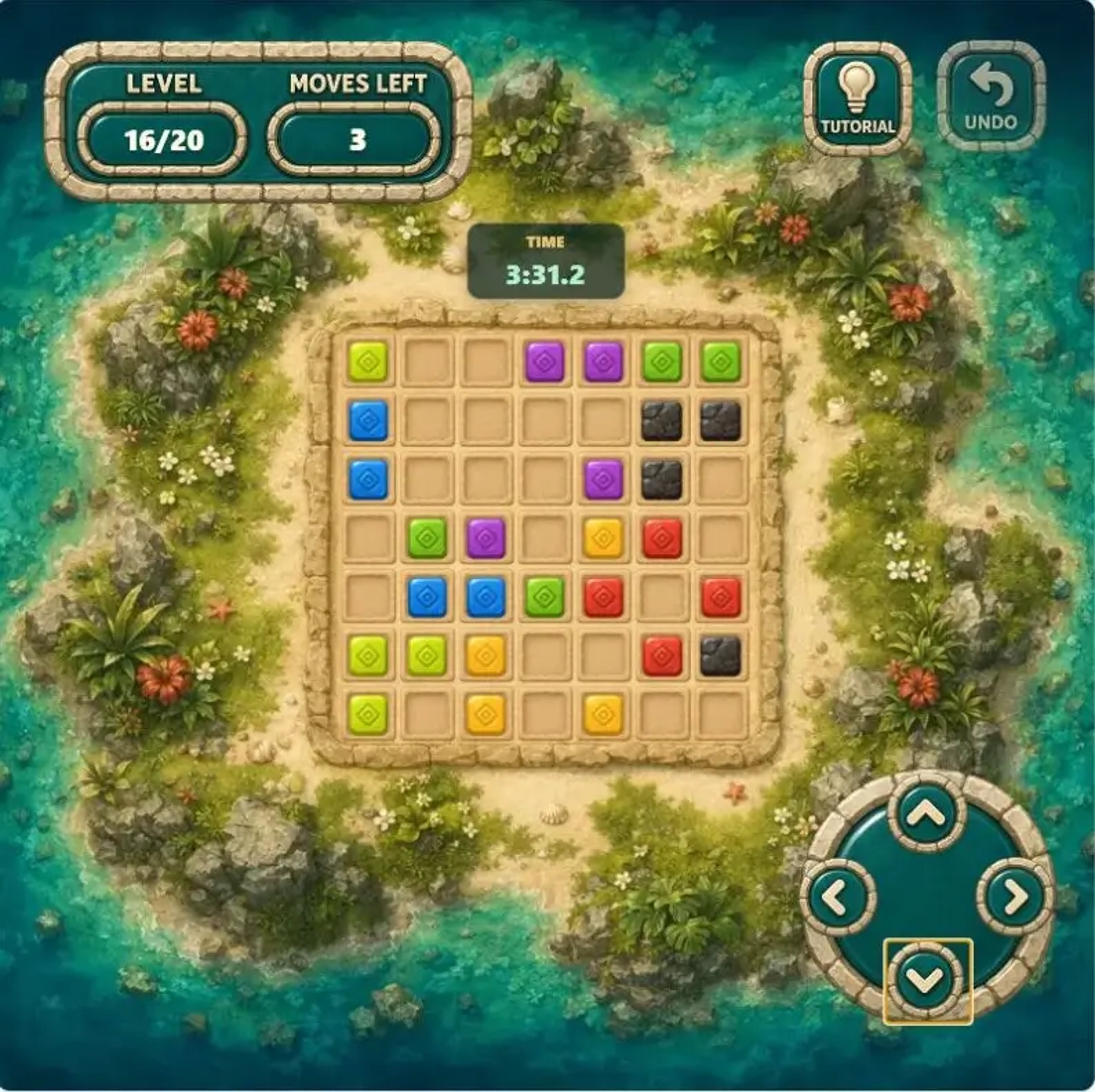 Color Tiles Level 16 starting board