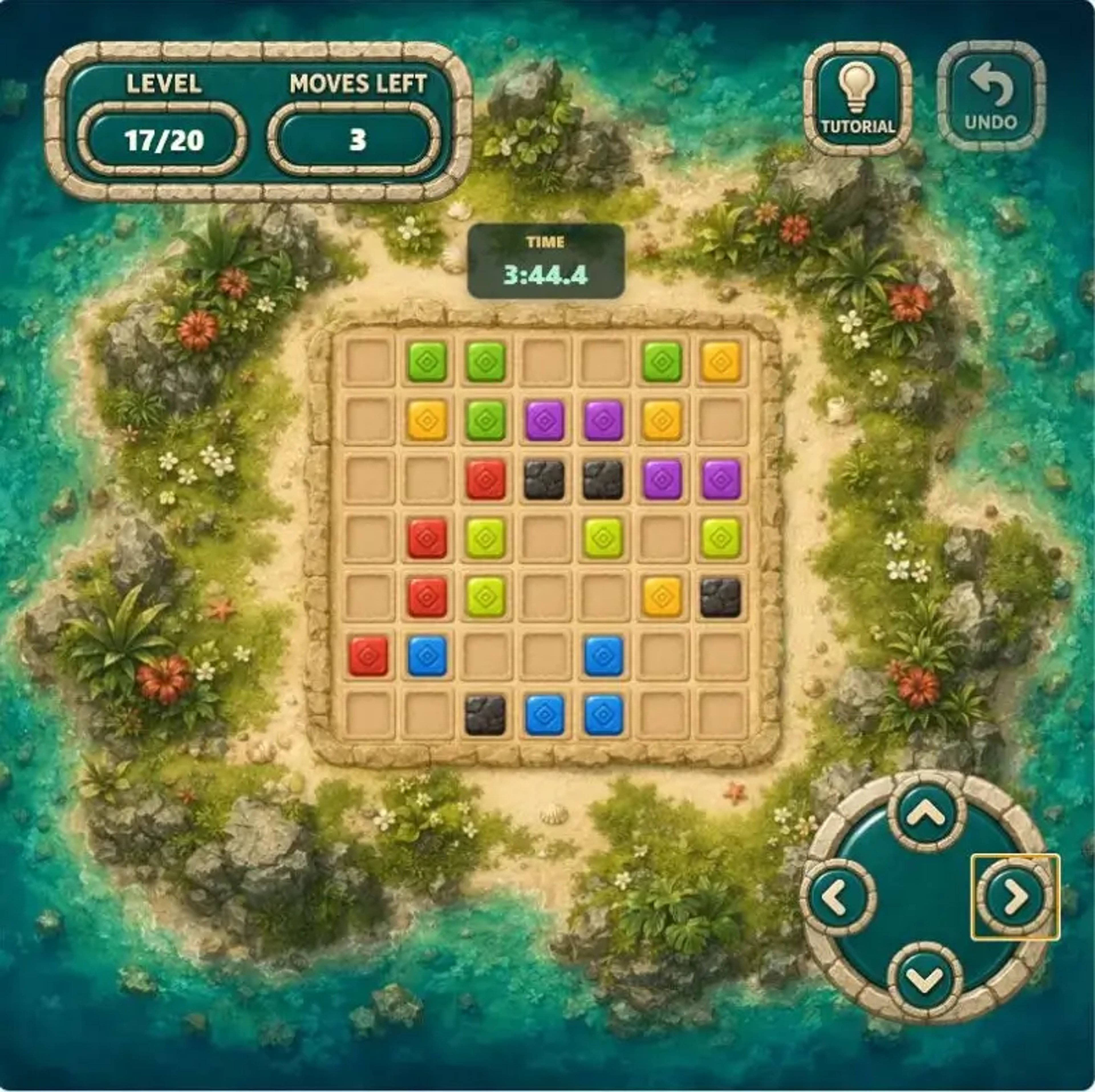 Color Tiles Level 17 starting board
