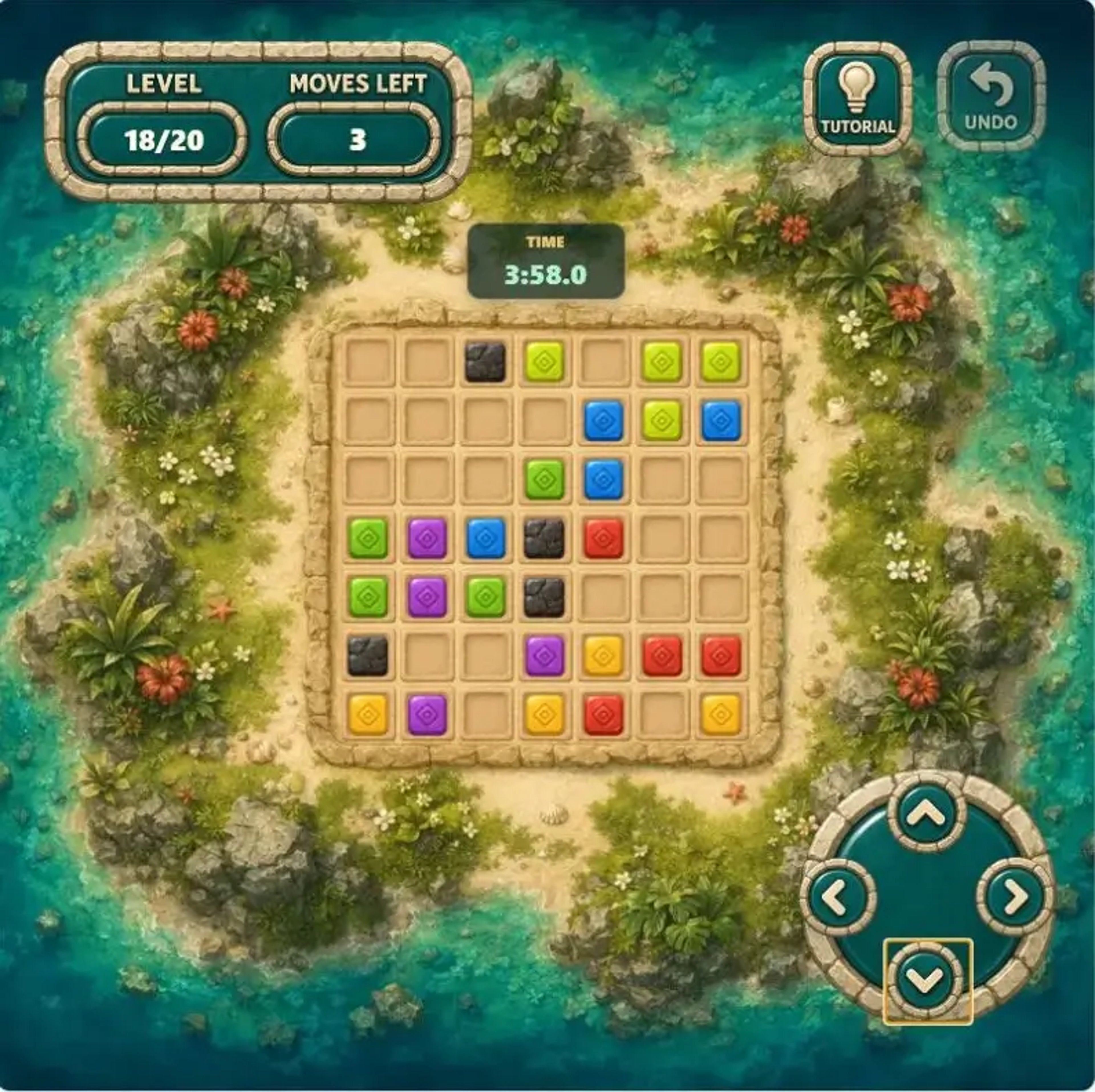 Color Tiles Level 18 starting board