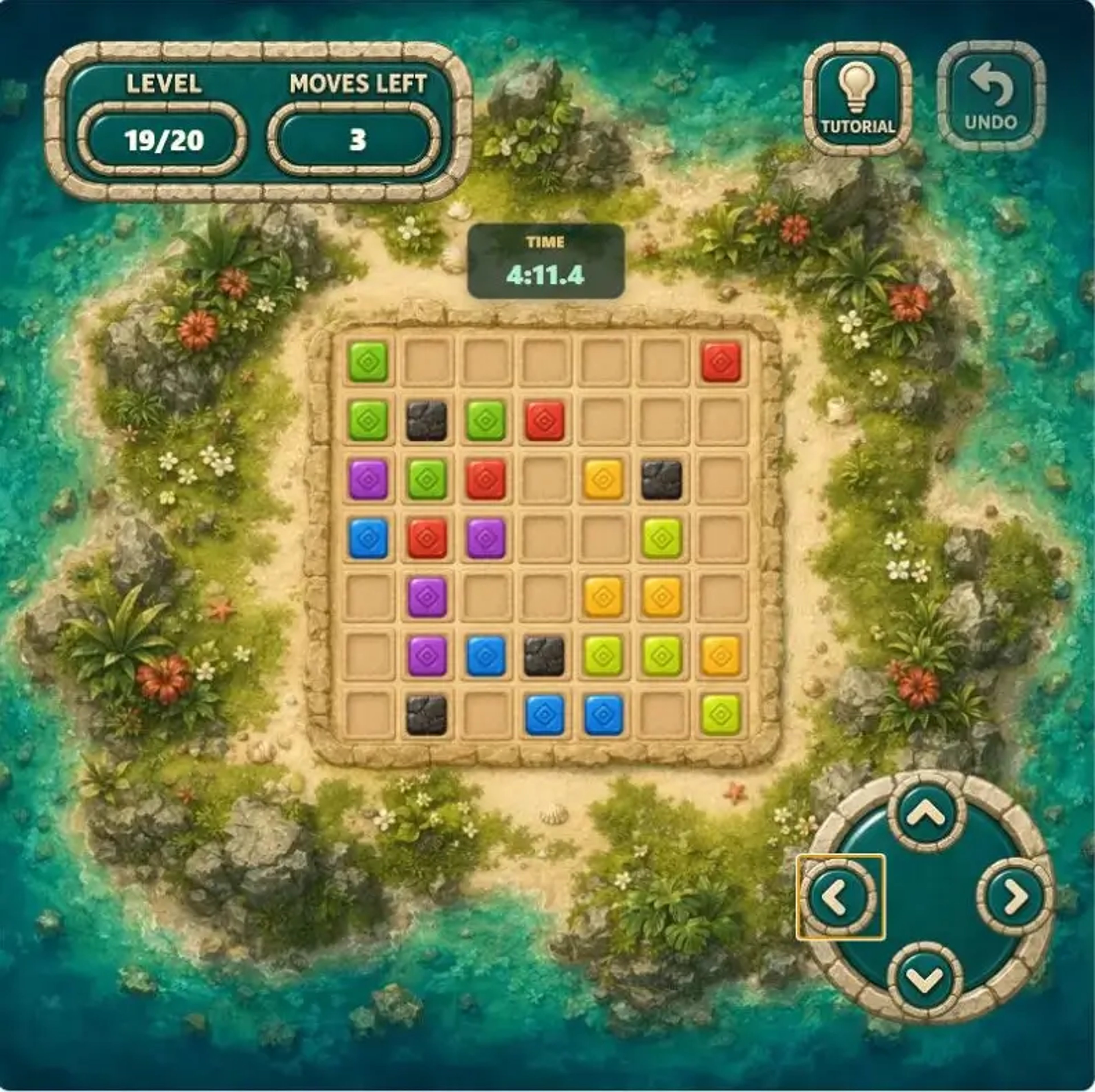 Color Tiles Level 19 starting board