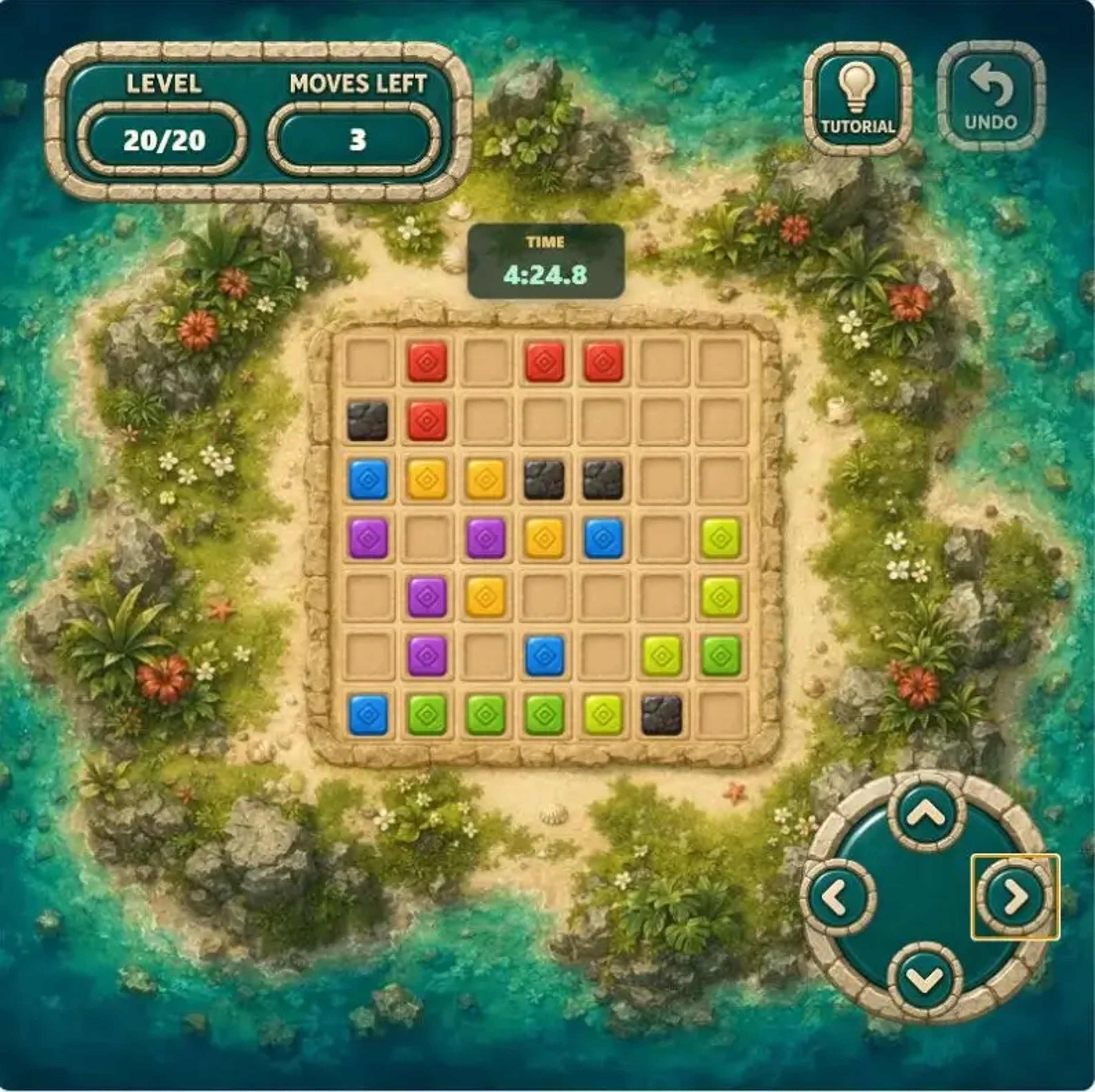 Color Tiles Level 20 starting board
